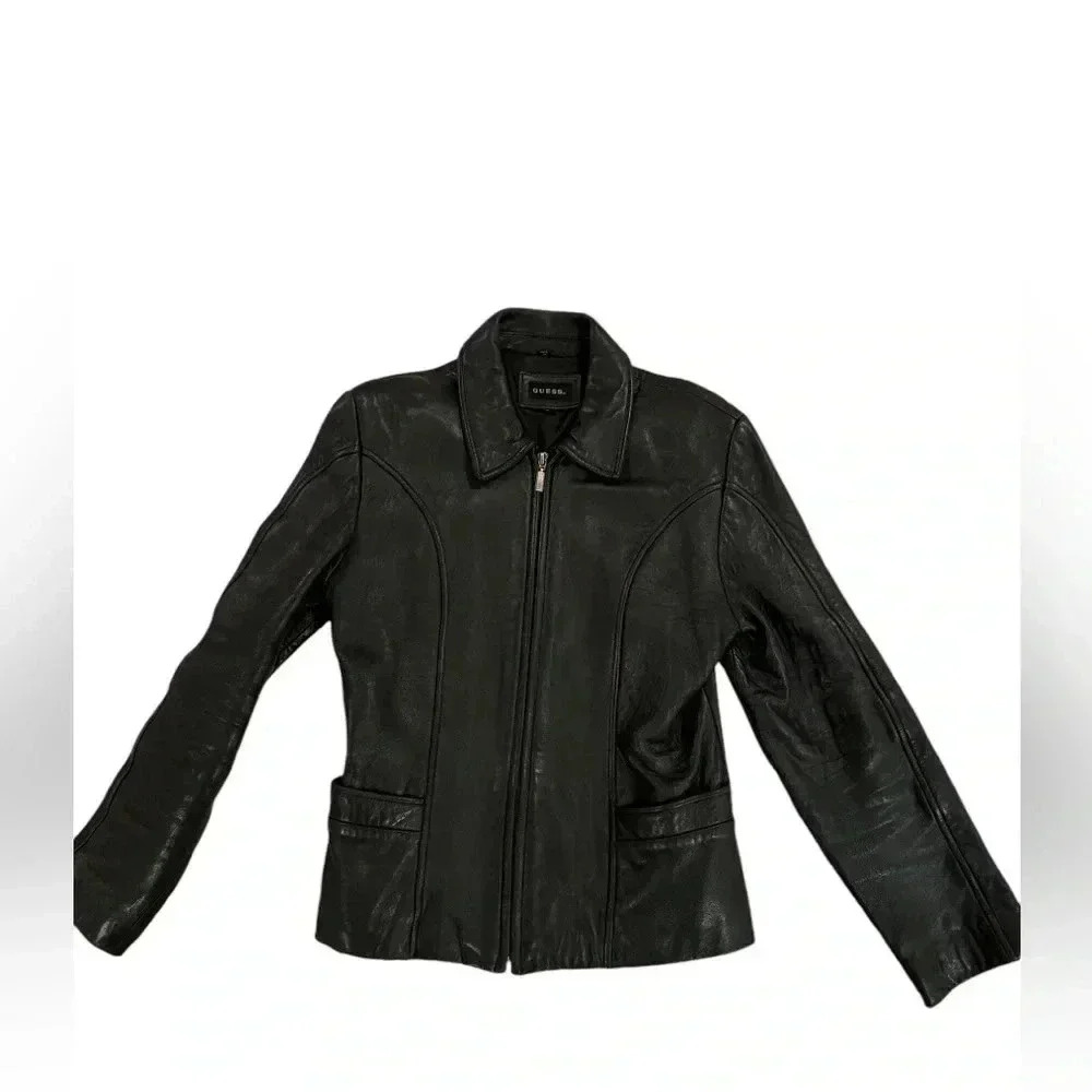 Guess | Leather Jacket Medium Retro